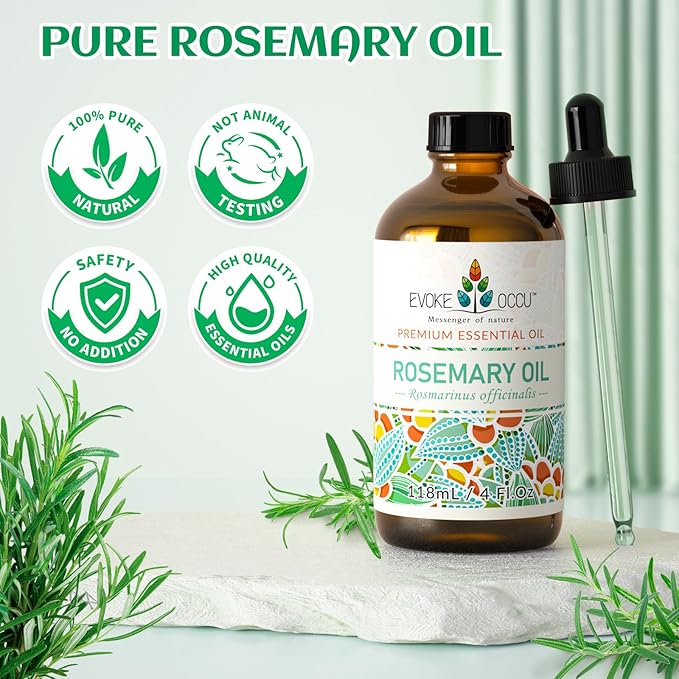 EVOKE OCCU Rosemary Oil for Hair Growth, Nourishing Scalp, Relieving Hair Loss & Reducing Dandruff - 4 Fl Oz - Bloomnest