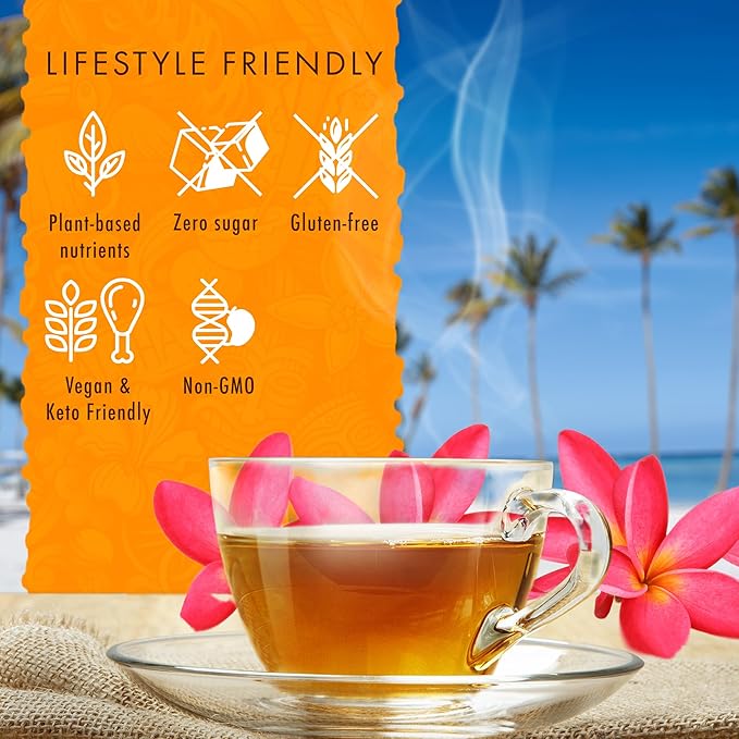 Olena Turmeric Tea, Herbal Green Tea Blend, All-Natural and Antioxidant-Rich For Wellness with Ginger and Black Pepper, Vegan and Keto-Friendly, 20 Bags - Hawaiian Natural - Bloomnest