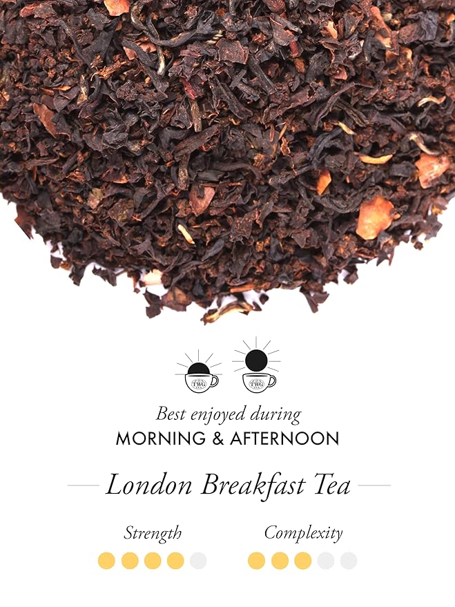 TWG Tea | London Breakfast Tea | Black Tea | Cocoa Pod | 15 Hand Sewn Cotton Teabags | Gift Set - Bloomnest