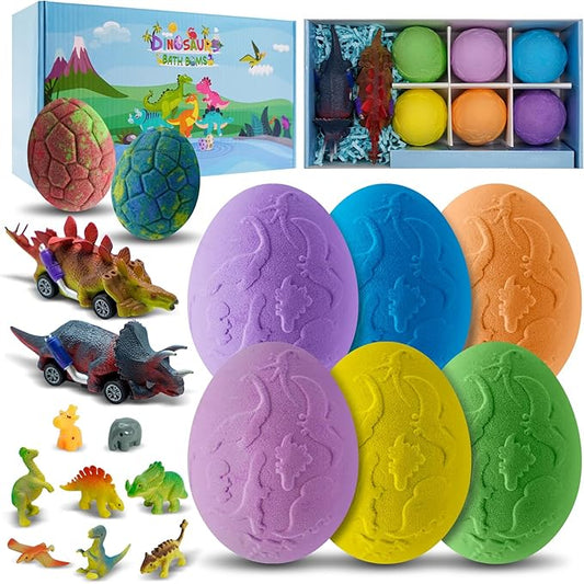 Bath Bombs for Kids with Dinosaur Toys Inside, 8 Pack XXL Large Dinosaur Bath Bombs Bubble Bath Gift Set, Perfect Birthday Christmas Easter Dino Toys Gifts for Kids 3-12, Girls and Boys - Bloomnest
