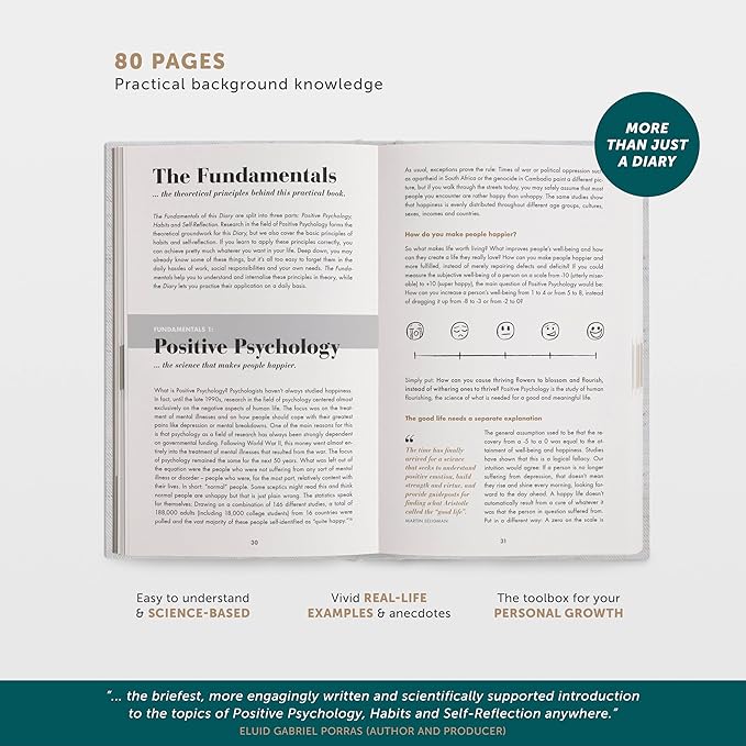 6-Minute Diary – 3-Million-User Gratitude Journal for Women & Men with Prompts – Guided Self Care Book Based on Positive Psychology – Daily Manifestation - Bloomnest