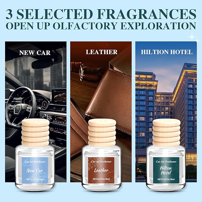 6 Pack Premium Car Air Freshener, Long Lasting Luxury Diffuser Set, Hanging Executive Vehicle Interior Decor Scent Unisex - Bloomnest