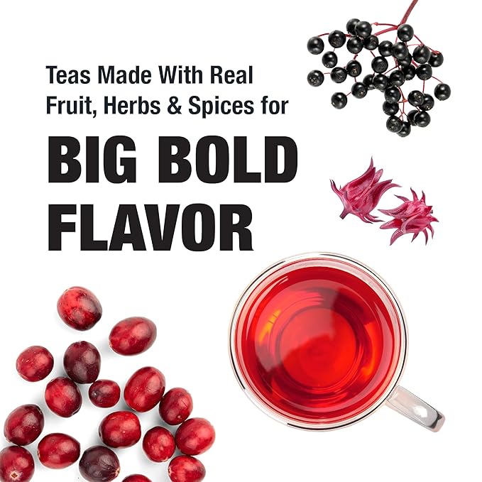 Tiesta Tea - Cranberry Hibiscus Rooibos Tea, Fireberry, Loose Leaf, Herbal Blend with Hibiscus, Cranberry, Currants, Rooibos, Enjoy Hot or Iced, 200 Cups in Resealable Pouch, 16 Ounce - Bloomnest