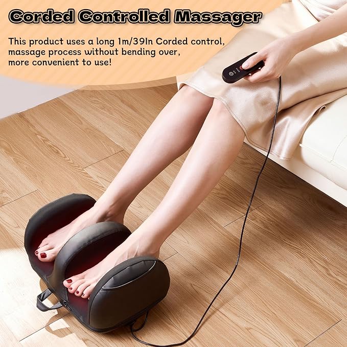 Foot Massager with Heat, Shiatsu Foot Massager, Calf and Foot Massagers, for use at Home and Office, Gift for Wife, Mother - Bloomnest