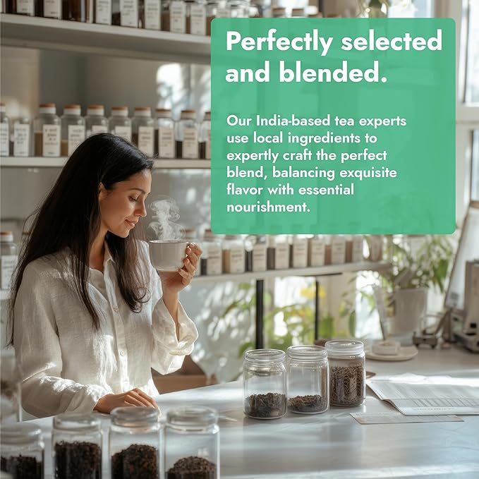 Vital Bloom Moringa Mint Tea, 120 Tea Bags, reduces inflammation, Bleach Free tea bags, Non GMO (Free Bamboo Tongs Included) - Bloomnest