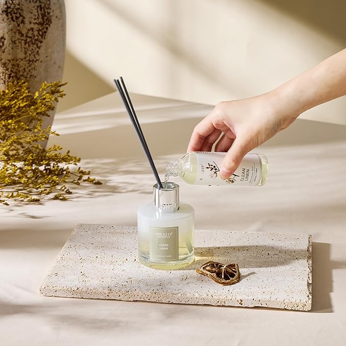 Airkeep Reed Diffuser Oil Refill/Clean Linen/3.38oz（100ml/1 Pack/Scented Oil Refill for Reed Diffuser Home Fragrance for Bedroom, Bathroom Office Home Decor - Bloomnest