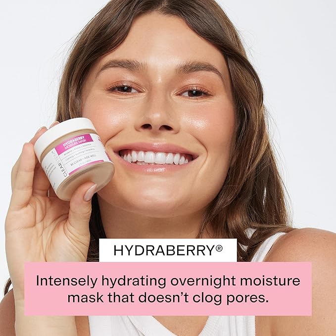 CLEARSTEM HYDRABERRY Hydrating Face Mask for Women - Night Mask for Sleeping for Women with Ceramides, Arnica & Magnesium PCA - Overnight Mask for Evening Hydration to Nourish & Protect Skin Barrier - Bloomnest