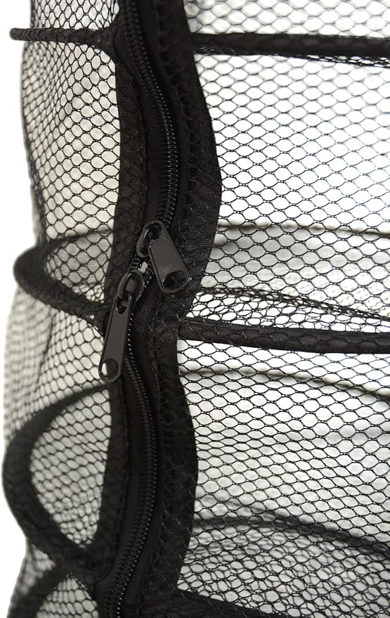 9 Inch 7 Level Micro Hanging Dry Net Indoor/Closet Drying Rack for Herbs, Organizer, Freshner - Black Mash Screen with Top-to-Bottom Zipper - Apartment Size with Zipped Storage Pouch - Bloomnest