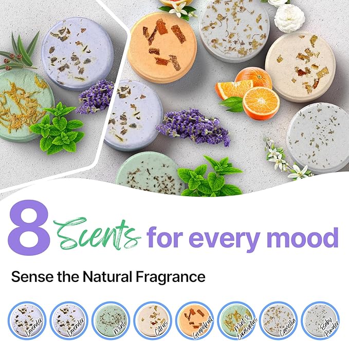 Shower Steamers Aromatherapy BLRIET 8 Pack Gifts for Women, Birthday Christmas White Elephant Gifts Stocking Stuffers for Adults Her Mom Him Home Spa Gym Natural Essential Oil Self Care Relaxation - Bloomnest
