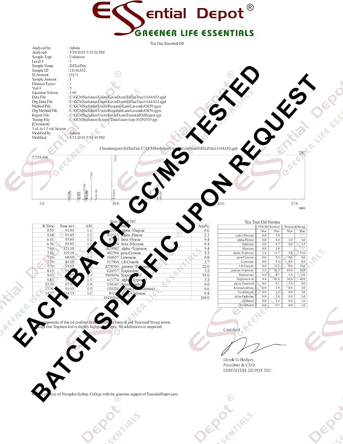 Essential Depot Eucalyptus Essential Oil - GC/MS Tested - Supplied in 4 oz. Amber Glass Bottle with Black Phenolic Cone Lined and Safety Sealed Cap ESSENTIALDEPOT