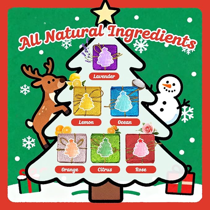 Christmas Bath Bombs with Surprise Toys Inside: 6 Pack Handmade Gifts Bath Bomb Set for Women Relaxing Bubble Bathbombs Scented Gift Stocking Stuffers Holiday Birthday for Men Kids Girls Girlfriend - Bloomnest