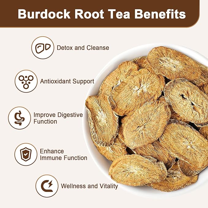 Burdock Root Tea Bags - Digestion & Improving Liver Support, Premium Burdock Root, with Antioxidants, Minerals & Vitamin C, Caffeine Free, 40 Tea Bags - Bloomnest