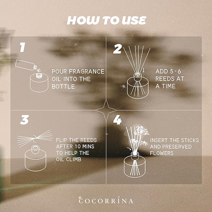 Cocorrína Reed Diffuser Refill - Clean Linen 6.7 oz. Scented Oil for Reed Diffuser Home Fragrance for Bedroom, Bathroom Home Decor - Bloomnest