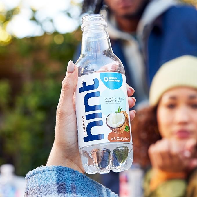 Hint Fruit-Infused Bottled Water, Coconut - Sugar Free Flavored Water with Zero Calories, Naturally Flavored, and No Artificial Sweeteners - 16 Fl Oz (Pack of 12) - Bloomnest
