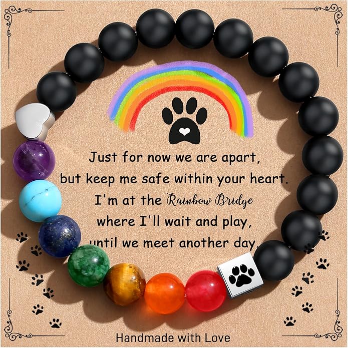 TONY & SANDY Dog Memorial Gifts, Pet Sympathy Rainbow Bridge Pet Memorial Bracelet for Men Women Girls Who Loss of Beloved Dog Cat - Bloomnest