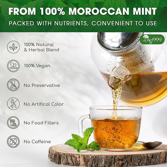 TOG999, Premium Moroccan Mint Green Tea | 60 Tea bags | Traditional Green Tea with Spearmint – Refreshing Flavor, Premium Quality Herbal Blend. Gluten-Free. Vegan - Bloomnest