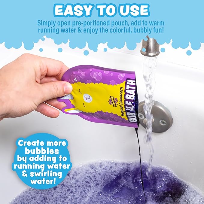 Tub Works® Magical Kids Bubble Bath, Variety 12 Pack | Creates Colorful Water & Tons of Foam Bath Bubbles | Nontoxic | Character-Themed Bubble Bath for Kids | Pink, Purple & Teal Bath Colors - Bloomnest