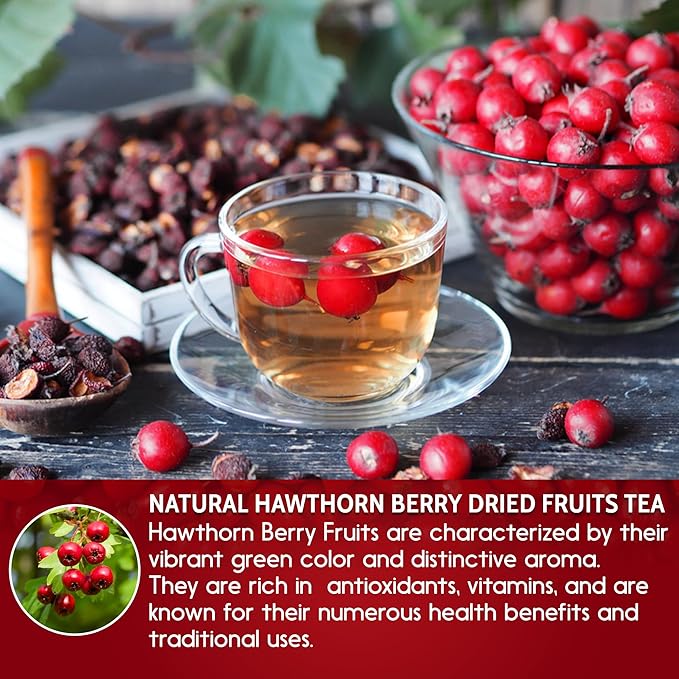 FreshDrinkUS, 16oz Premium Dried Hawthorn Berries – All-Natural, Non-GMO, Perfect for Tea, Smoothies, Baking & Snacking – Healthy, Versatile Superfood - Bloomnest