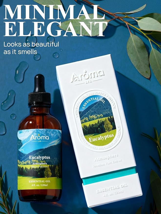 Eucalyptus Essential Oil with Premium Gift Box - Thieves Oil Essential Oils for Diffusers, Aromatherapy Oils - 4 Fl Oz 100% Pure Natural - Essential Oil Set - Gifts for Women Bloomnest