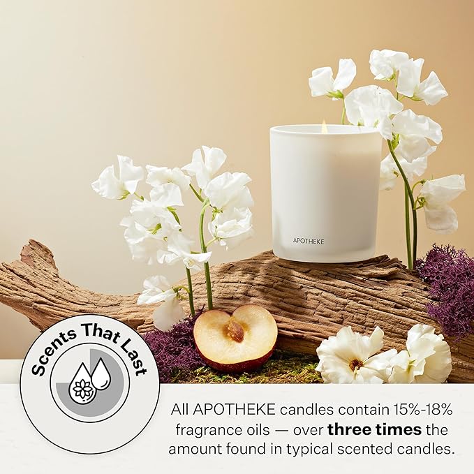 Apotheke 3-Wick Scented Candles for Home, Sea Salt Grapefruit - 26 oz Soy Wax Jar Candle Gift for Women - Long-Lasting Fragrance with Perfume-Grade Essential Oils - Pepper, Dew Drops & Tarragon - Bloomnest