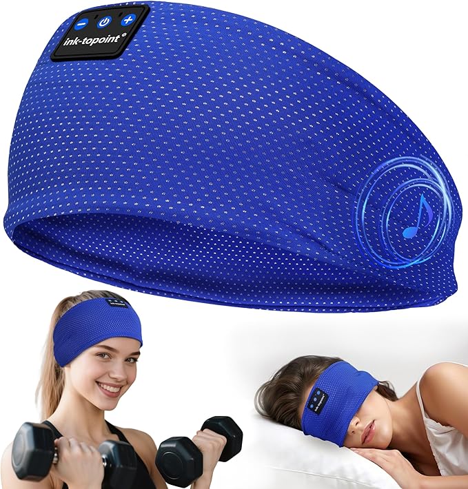 ink-topoint Sleep Headphones Bluetooth 5.4 Headphone, Sports Earphones with HD Stereo Speakers Breathable Sports Headphones for Running, Yoga, Travel, Sleeping, Ideal Gifts for Men Women - Bloomnest