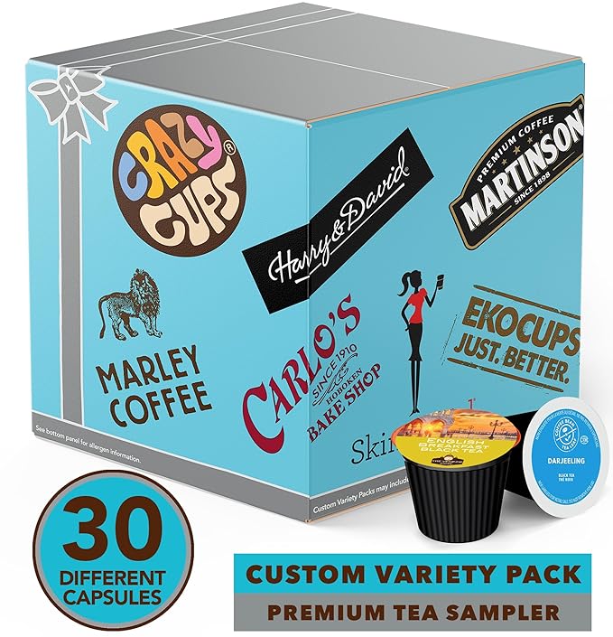 Assorted Tea Variety Pack Including Green Tea, Black, Earl Grey & Herbal Tea, Single Serve Pods for Keurig K Cups Machines, 30 Count - Bloomnest