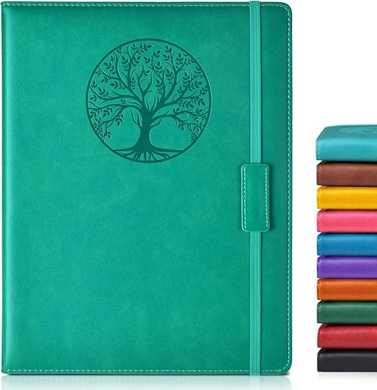 Lined Journal Notebook for Women Men,256 Pages A4 Large Hardcover Leather Journals for Writing,Travel,Business,Work,School,College Ruled Notebooks for Note Taking, Diary Notepad 8.6"×11" - Bloomnest