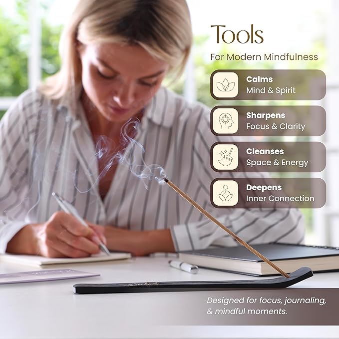 Urban Zen Incense Sticks with Holder - Incense Stick Variety Pack (120 Insence-Sticks) - Bergamot, Lavender, Matcha, Lemongrass, Cedar, Jasmine – Relaxation, Mindful Living & Home Fragrance