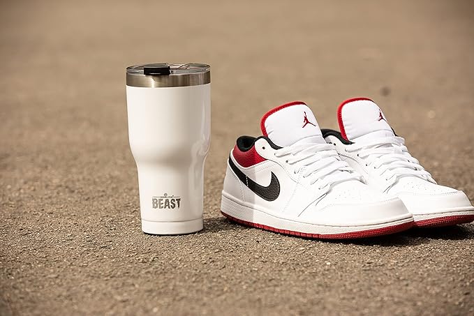 Beast 20 oz Tumbler Stainless Steel Vacuum Insulated Coffee Ice Cup Double Wall Travel Flask (Arctic White) - Bloomnest