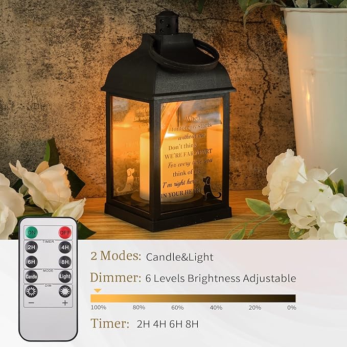 Dog Memorial Gifts with Remote - Sympathy Bereavement Gifts for Loss of Dog, Rainbow Bridge Memorial Lantern for Grieving Pet Owner - Bloomnest
