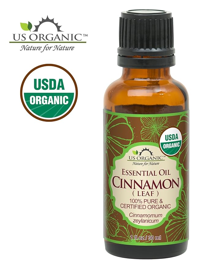 US Organic 100% Pure Cinnamon Leaf Essential Oil - USDA Certified Organic, Steam Distilled - W/Euro Dropper (More Size Variations Available) (30 ml / 1 fl oz)