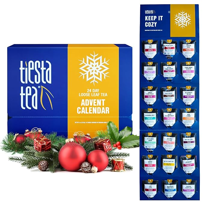 Tiesta Tea Advent Calendar 2025, Loose Leaf Herbal Tea Variety Pack, 24 Exquisite Loose Leaf Blends for Brew Lovers, Box of Herbal and Fruit Infusions, Hot or Iced, Holiday Gift Set Package - Bloomnest