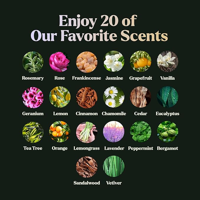 Lagunamoon Essential Oils Set, Top 20 Gift Set Oils for Diffusers, Humidifiers, Aromatherapy, Candle Making Scents, Cars & Home Products, Peppermint, Tea Tree, Lavender, Eucalyptus, Lemongrass (10mL) - Bloomnest