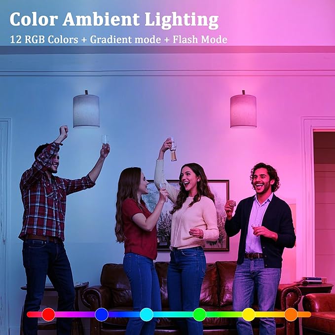 Battery Operated Wall Sconces Set of 2 Rechargeable Wall Lights with Remote Dimmable Magnetic LED Bulbs12 RGB Colors and Timer Wireless Sconces for Bedroom Living Room - Bloomnest