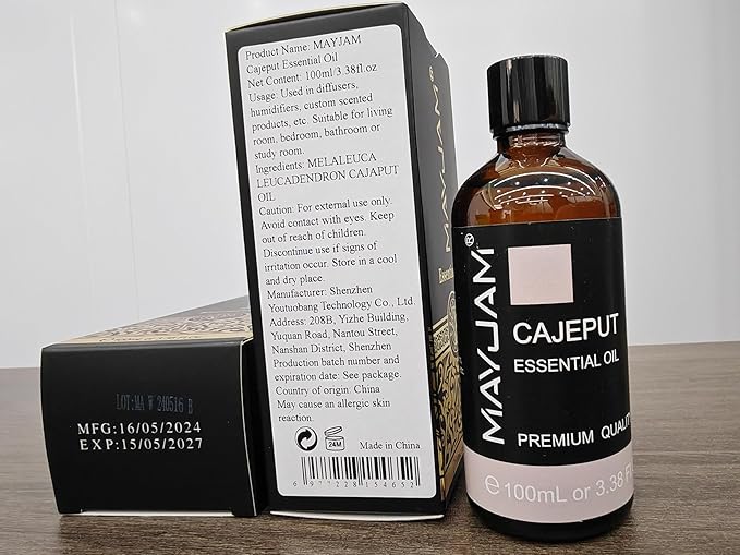 MAYJAM Cajeput Essential Oil, 3.38FL.OZ Pure Essential Oils with Glass Dropper, Large Volume Cajeput Oil, Perfect for Massage, DIY Candle and Soap Making (100ML) - Bloomnest