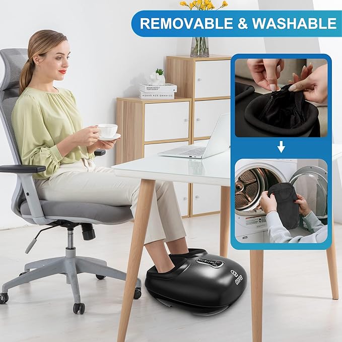 COMFIER Shiatsu Foot Massager Machine,Feet Massager for Plantar Fasciitis,Neuropathy Pain with Heat, Vibration,Rolling Compression,Gifts for Men,Women, Fits Size up to 13IN, Multiple Modes - Bloomnest