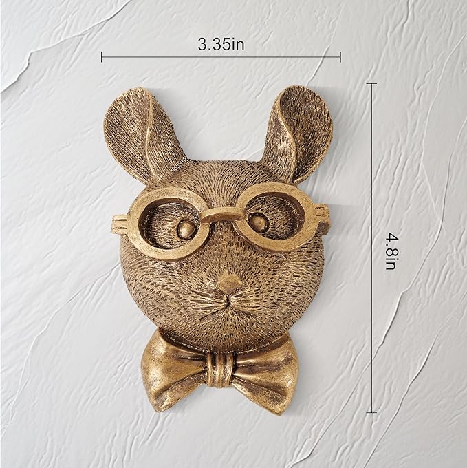 UITWMKTG Gold Animal Head Wall Decor Wall Sculpture Home Decor Statue for Living Room Office Bedroom Modern Decor for Men Women Rat - Bloomnest