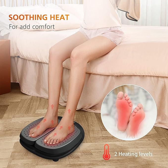 Snailax Foot Massager Machine with Heat,Remote Control, Adjustable Vibration Feet Massager Machine Increased Blood Circulation,Plantar Fasciitis, Stress (Black) - Bloomnest