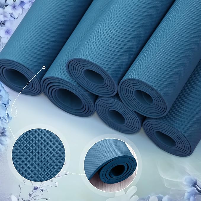 Timgle 6 Pack Yoga Mats Bulk Non Slip Exercise Yoga Mat Thick Anti Slip Tear Resistant Sports Gym for Fitness Stretching Home Workout and Studio - Bloomnest