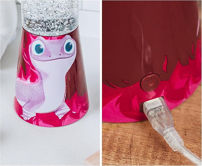 Disney Frozen 2 Bruni Salamander Glitter Motion Lamp | LED Light, Bedside Table Lamp for Desk | Home Decor Accessories And Room Essentials | Official Disney Princess Collectible | 12 Inches Tall - Bloomnest