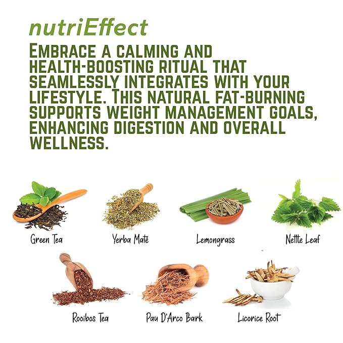nutriEffect Weight Loss Herbal Tea | Detox & Digestion Support | Bloating Relief | Promotes Fat Reduction & Weight Management | Weight Support Blend with Natural Ingredients - Bloomnest