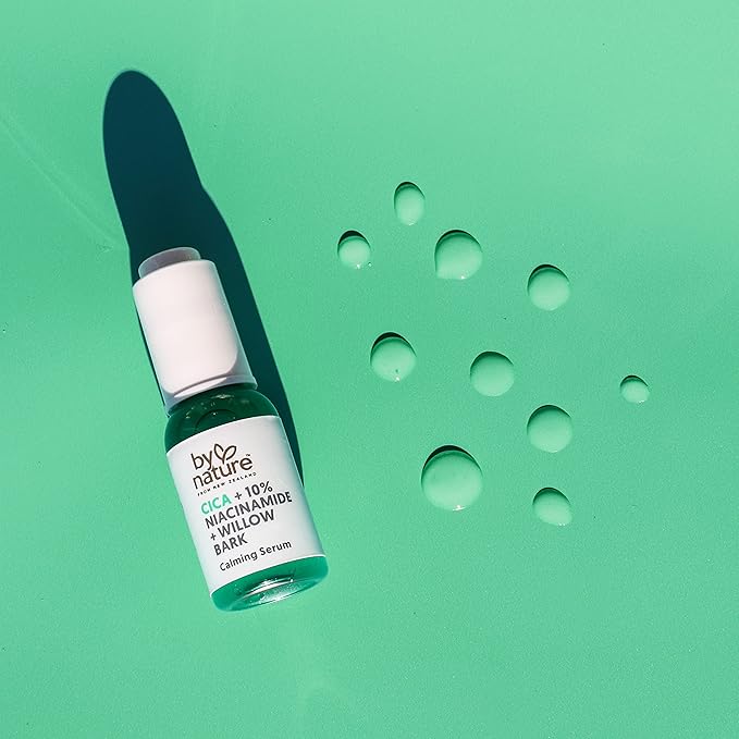 By Nature Calming Face Serum - Cica+10% Niacinamide+Willow Bark - Purifying Facial Serum with Cica Plant Extract & Texture Enhancing Niacinamide - Skincare from New Zealand - 1 fl. Oz - Bloomnest