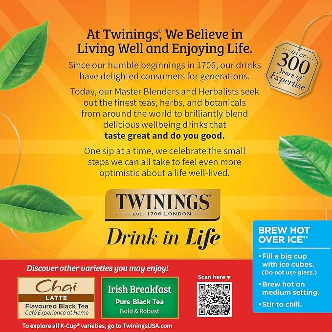 Twinings English Breakfast Black Tea K-Cup Pods for Keurig, 24 Count (Pack of 1), Smooth, Flavourful, Robust, Caffeinated, Enjoy Hot or Iced - Bloomnest
