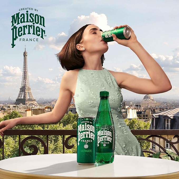 Maison Perrier Unflavored Sparkling Water, 16.9 FL OZ Plastic Water Bottle (12 count) - Bloomnest