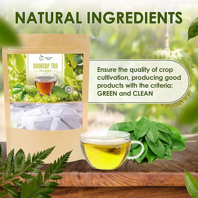 NHAT ANH FARM - Soursop Leaf Tea 100 Bags â€“ Herbal Loose Leaf in Tea Bags - Sugar/Caffeine/Gluten Free. Supports Cardiovascular & Immune Health. - Bloomnest