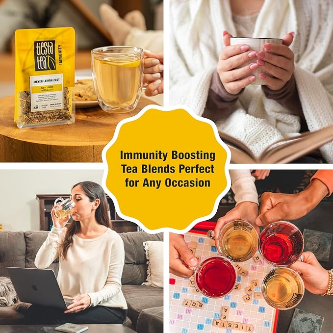 Tiesta Tea - Meyer Lemon Zest, Loose Leaf, Zesty Lemon Herbal Tea, Premium Caffeine-Free Blend, Makes Hot or Iced & Up to 25 Cups, 2oz Resealable Pouch - Bloomnest