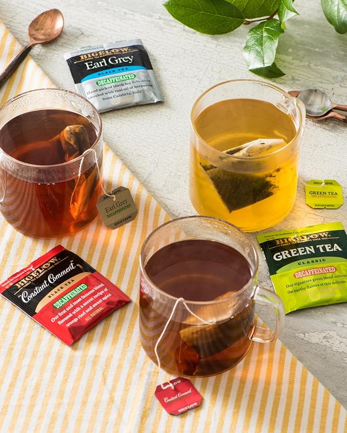 Bigelow Tea Decaffeinated Tea 6 Flavor Variety Pack, Decaf Tea with Green Tea, Spiced Chai, Constant Comment, English Teatime and Earl Grey Tea, 20 Count Box (Pack of 6), 120 Total Tea Bags - Bloomnest