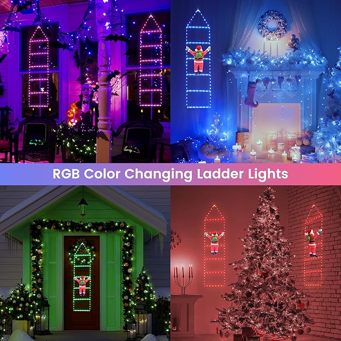 Toodour Christmas Decorations Lights, 3.3ft Smart RGB Christmas Decorative Lights with Santa Claus, Bluetooth & App Controlled Ladder Light - Music Sync Color Changing Xmas Light for Indoor Outdoor - Bloomnest