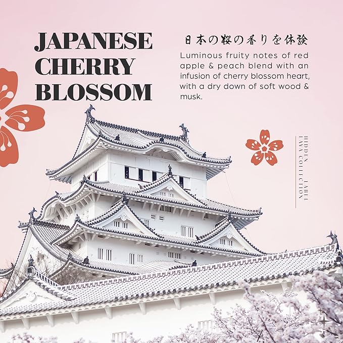 Hidden Label Scented Soy Candles, Large Candle 12oz Japanese Cherry Blossom Ceramic Jar Lava Collection, Gorgeous Gifts for Birthday Thanksgiving Christmas - Bloomnest