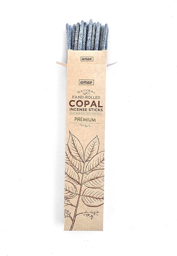 Authentic 100% White Copal Incense Sticks - Thick, Natural Mayan Resin for Spiritual Practices, Meditation, Yoga, Cleansing, Relaxation - Smooth Burning, Long Lasting, Handmade in Mexico - 40 Sticks